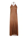 Tom Ford Viscose Jersey Knit Flared Long Dress In Brown