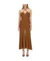 Tom Ford Viscose Jersey Knit Flared Long Dress In Brown
