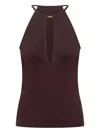 Tom Ford Cut Out Halterneck Top In Burgundy