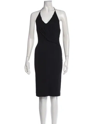 Pre-owned Tom Ford Halterneck Knee-length Dress In Black