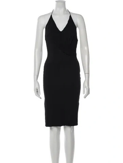 Pre-owned Tom Ford Halterneck Knee-length Dress In Black