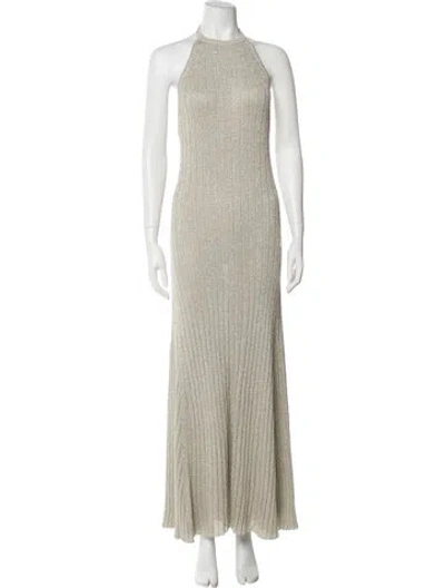 Pre-owned Tom Ford Halterneck Long Dress In Neutral
