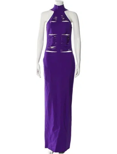 Pre-owned Tom Ford Halterneck Long Dress In Purple