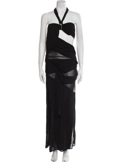 Pre-owned Tom Ford Halterneck Long Dress W/ Tags In Black