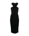 Tom Ford Mock-neck Knit Body-con Midi Dress In Black