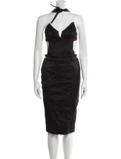Pre-owned Tom Ford Halterneck Mini Dress In Black