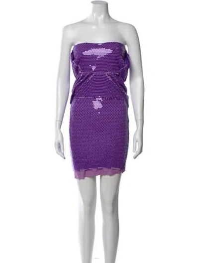 Pre-owned Tom Ford Halterneck Mini Dress In Purple