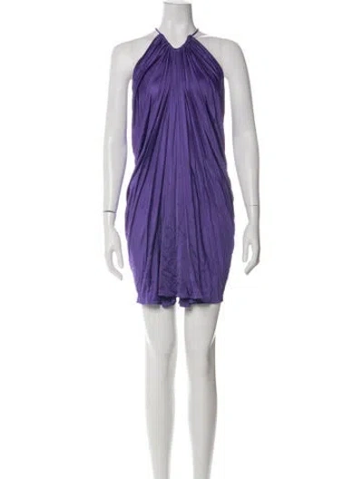 Pre-owned Tom Ford Halterneck Mini Dress In Purple
