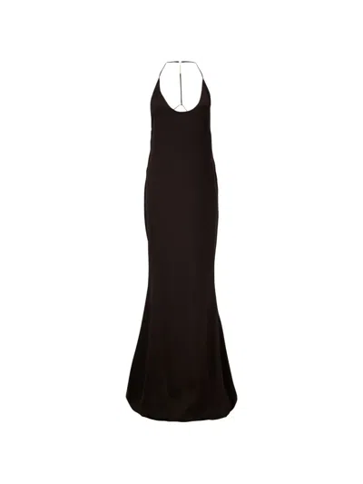 Tom Ford Silk Satin Evening Dress With American Neckline In Animal Print