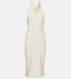 Tom Ford Halterneck Sleeveless Midi Dress In White