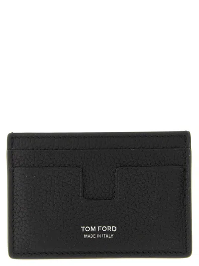 Tom Ford Hammered Card Holder In Black
