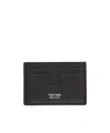 Tom Ford Black Card Holder With Embossed Lgoo Lettering On The Front And Money Clip In Grained Leather Man In Black