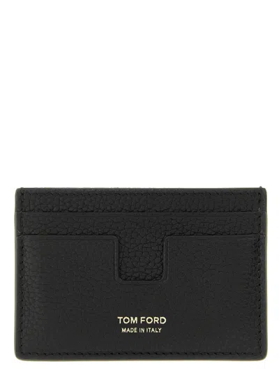 Tom Ford Hammered Card Holder In Black