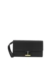 Tom Ford Rectangular Clutch Bag Metal Hardware Wrist Strap In Black