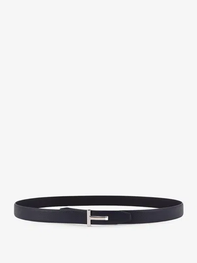 Tom Ford Hammered Leather Belt In Brown
