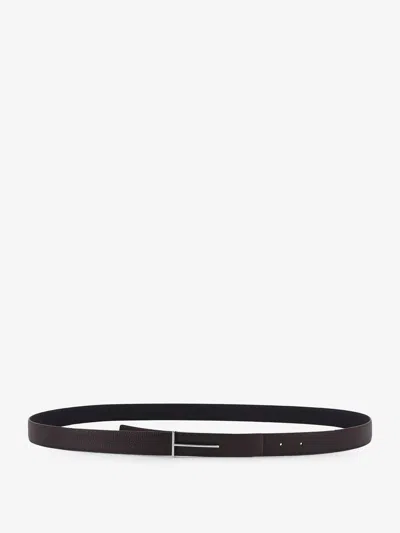 Tom Ford Hammered Leather Belt In Brown