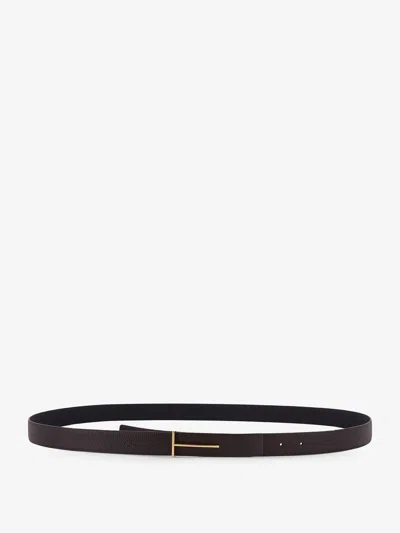 Tom Ford Hammered Leather Belt In Brown