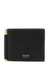 Tom Ford Grain Soft Money Clip Black Cardholder In Black