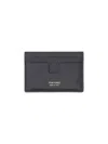 Tom Ford Hammered Leather Card Holder In Black