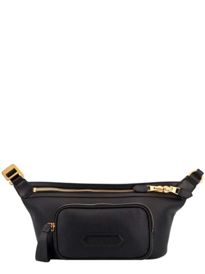 Tom Ford Hammered Leather Pouch Bag In Black