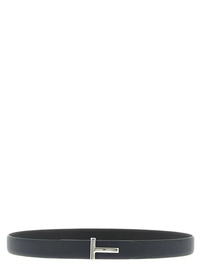 Tom Ford Hammered Reversible Belt Belts Multicolor In Blue