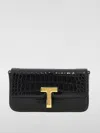 Tom Ford Mini Shoulder Bag In Stamped Crocodile Calf Leather In Black