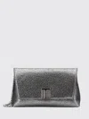 Tom Ford Gunmetal Mini Hammered-effect Fabric Nobile Bag In Silver