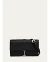 Tom Ford Hanging T Grain Leather Wallet On Strap In Pattern