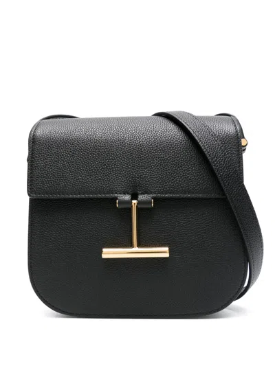 Tom Ford Hanging-t-hardware Leather Bag In Black