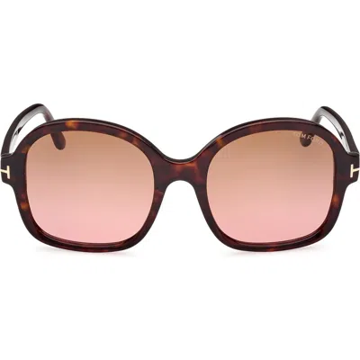Tom Ford Hanley Brown Butterfly Ladies Sunglasses Ft1034 52f 57