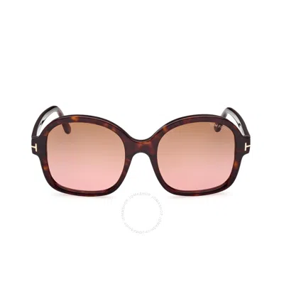 Tom Ford Hanley Brown Butterfly Ladies Sunglasses Ft1034 52f 57
