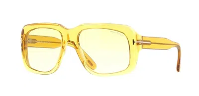 Pre-owned Tom Ford Hanley Ft 1034 Shiny Black/dark Grey Shaded (01b) Sunglasses In Gray