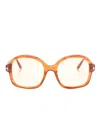Tom Ford Hanley Oversized Square-frame Sunglasses In Brown