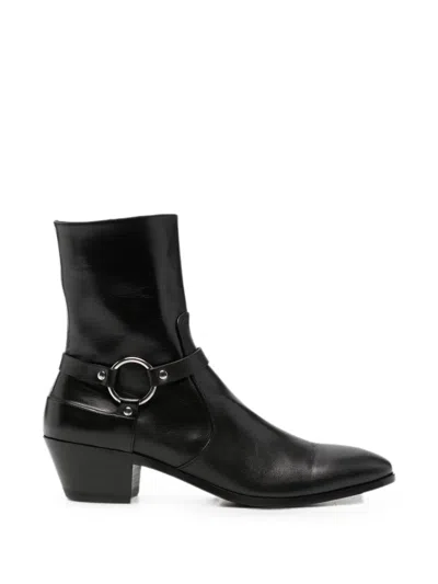 Tom Ford Harness-detail Ankle Boots In Black