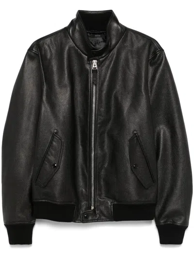 Tom Ford Harrington Leather Jacket In Black