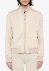 Tom Ford Long Sleeve Casual Jacket In Bone