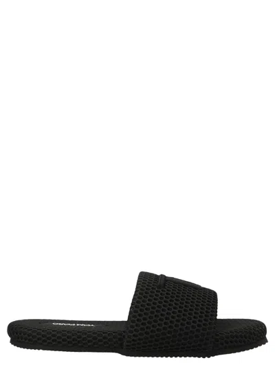 Tom Ford Man Sandals Black Size 9 Textile Fibers