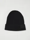 Tom Ford Mens Black Logo-patch Ribbed Cashmere-knit Beanie Hat In Black