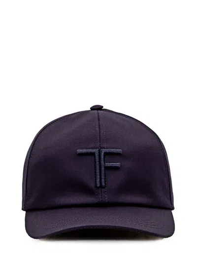 Tom Ford Hat With Logo In Blue