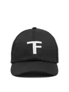 Tom Ford Black Baseball Cap With Logo Embroidery On The Front And Logo Lettering On The Rear In Cotton Man In Black