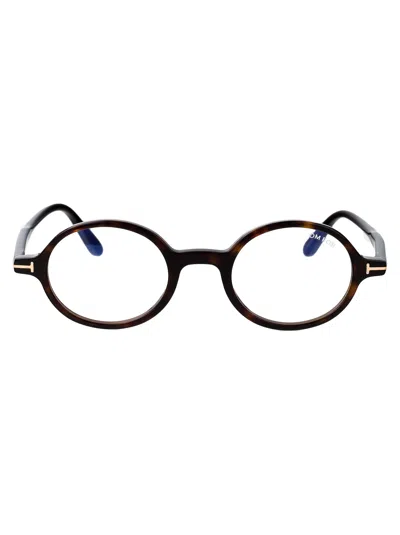 Tom Ford Havana Acetate Optical Glasses In Transparent
