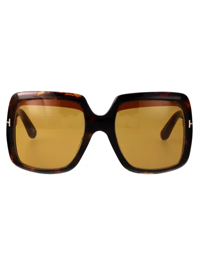 Tom Ford Havana Acetate Sunglasses In 52e Havana