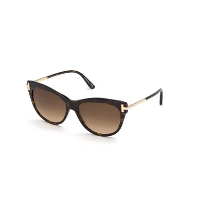 Tom Ford Havana Acetate Sunglasses For Women In Brown
