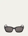 Tom Ford Haylay Acetate Rectangle Sunglasses In Shiny Black Eco/smoke Lenses