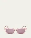 Tom Ford Haylay Acetate Rectangle Sunglasses In Pnko/viol