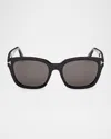 Tom Ford Haylay Acetate Rectangle Sunglasses In Sblksmk