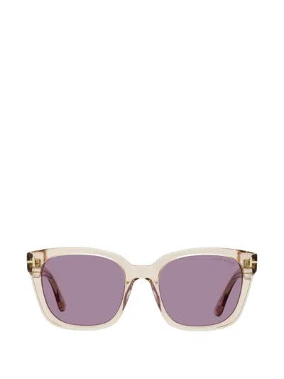 Tom Ford Haylay Rectangular-frame Sunglasses In Pink