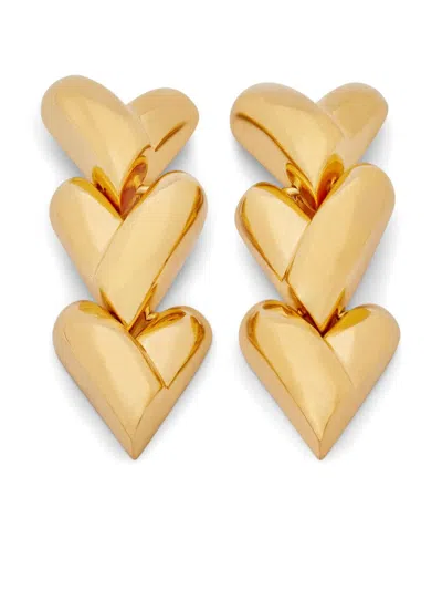 Tom Ford Heart-motif Clip-on Earrings In Gold