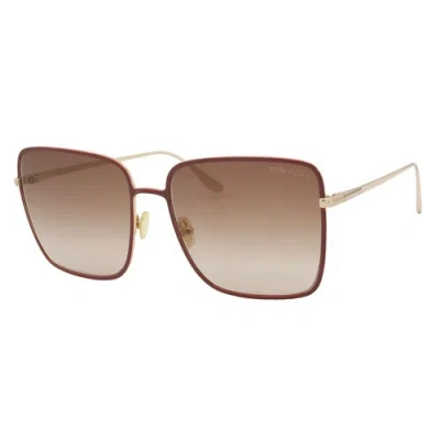 Pre-owned Tom Ford Heather 739 69f Rose Gold Brown Gradient Women's Sunglasses 60-17-140