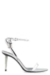 Tom Ford Silver Heels With Ankle Strap In Silver